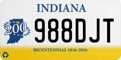 IN license plate 988DJT