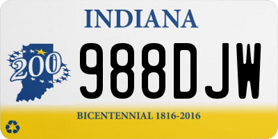 IN license plate 988DJW