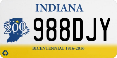 IN license plate 988DJY