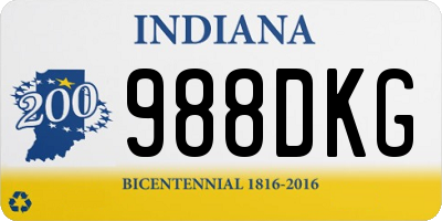 IN license plate 988DKG