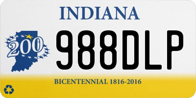 IN license plate 988DLP