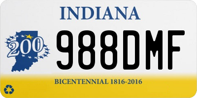 IN license plate 988DMF