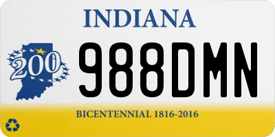 IN license plate 988DMN