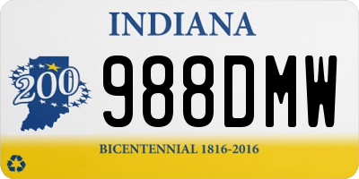 IN license plate 988DMW