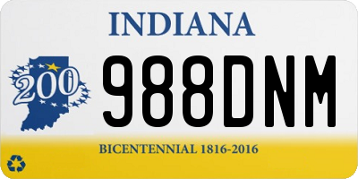 IN license plate 988DNM