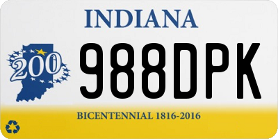 IN license plate 988DPK