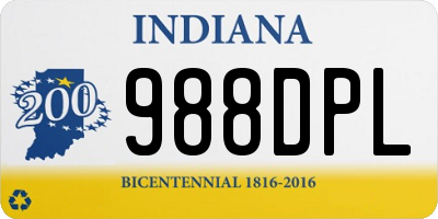 IN license plate 988DPL