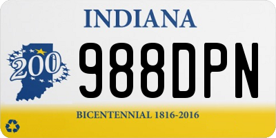 IN license plate 988DPN