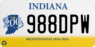 IN license plate 988DPW