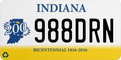 IN license plate 988DRN