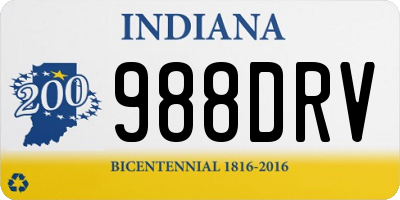 IN license plate 988DRV