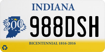 IN license plate 988DSH