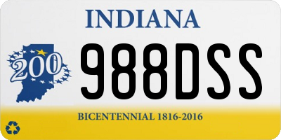 IN license plate 988DSS