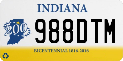 IN license plate 988DTM