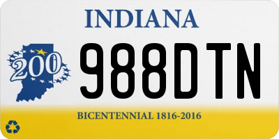 IN license plate 988DTN