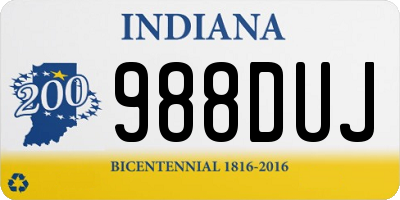 IN license plate 988DUJ