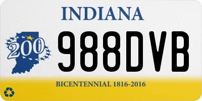 IN license plate 988DVB