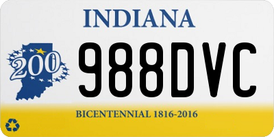 IN license plate 988DVC