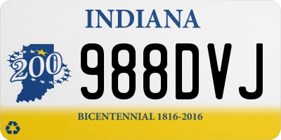 IN license plate 988DVJ