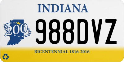 IN license plate 988DVZ