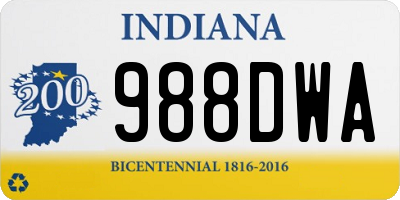 IN license plate 988DWA