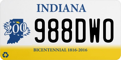 IN license plate 988DWO