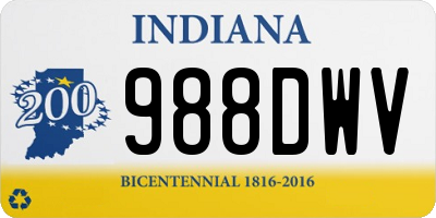 IN license plate 988DWV