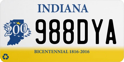 IN license plate 988DYA