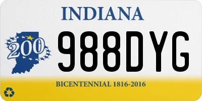 IN license plate 988DYG