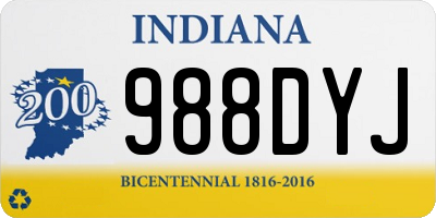 IN license plate 988DYJ