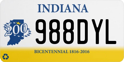 IN license plate 988DYL