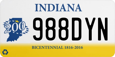 IN license plate 988DYN
