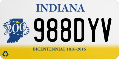 IN license plate 988DYV