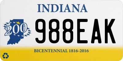 IN license plate 988EAK