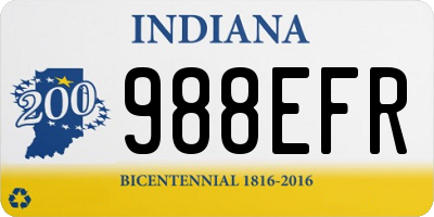 IN license plate 988EFR