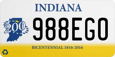 IN license plate 988EGO