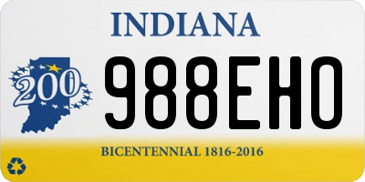 IN license plate 988EHO