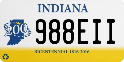 IN license plate 988EII