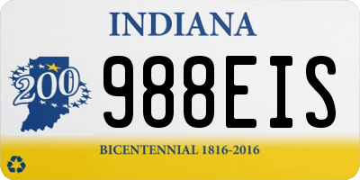 IN license plate 988EIS