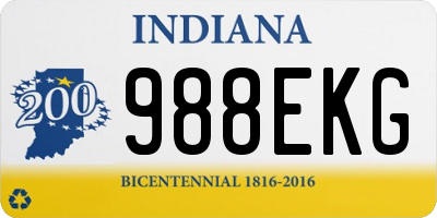 IN license plate 988EKG