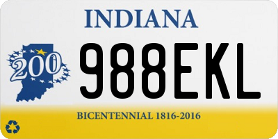 IN license plate 988EKL