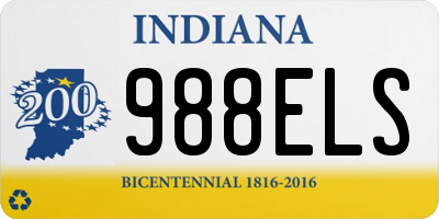 IN license plate 988ELS