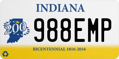 IN license plate 988EMP