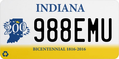 IN license plate 988EMU