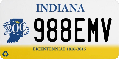 IN license plate 988EMV