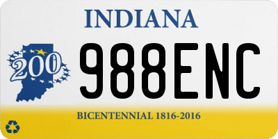 IN license plate 988ENC