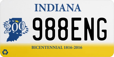 IN license plate 988ENG