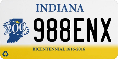 IN license plate 988ENX