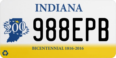 IN license plate 988EPB