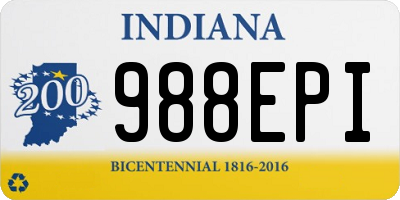 IN license plate 988EPI